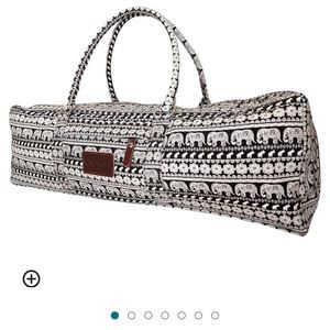 Kindfolk Yoga Mat Duffle Bag Patterned Elephant Canvas with Pocket and Zipper